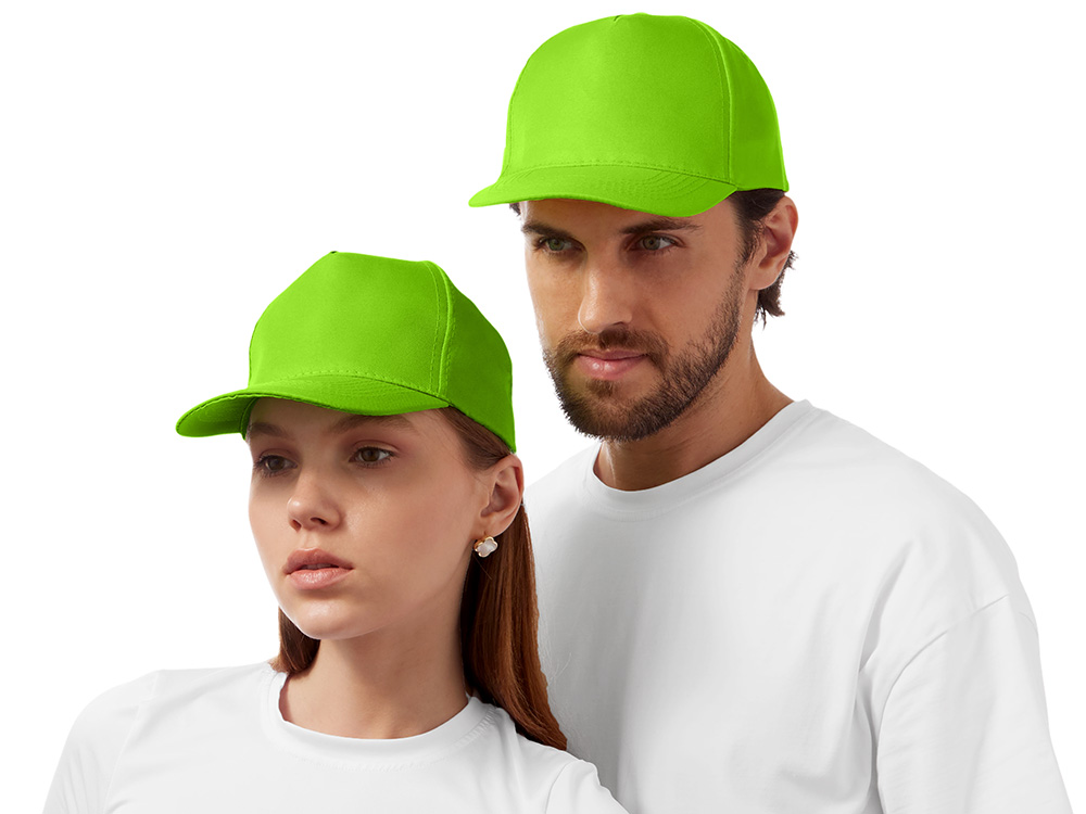 Бейсболка Poly 5-ти панельная 120 гр, зеленое яблоко