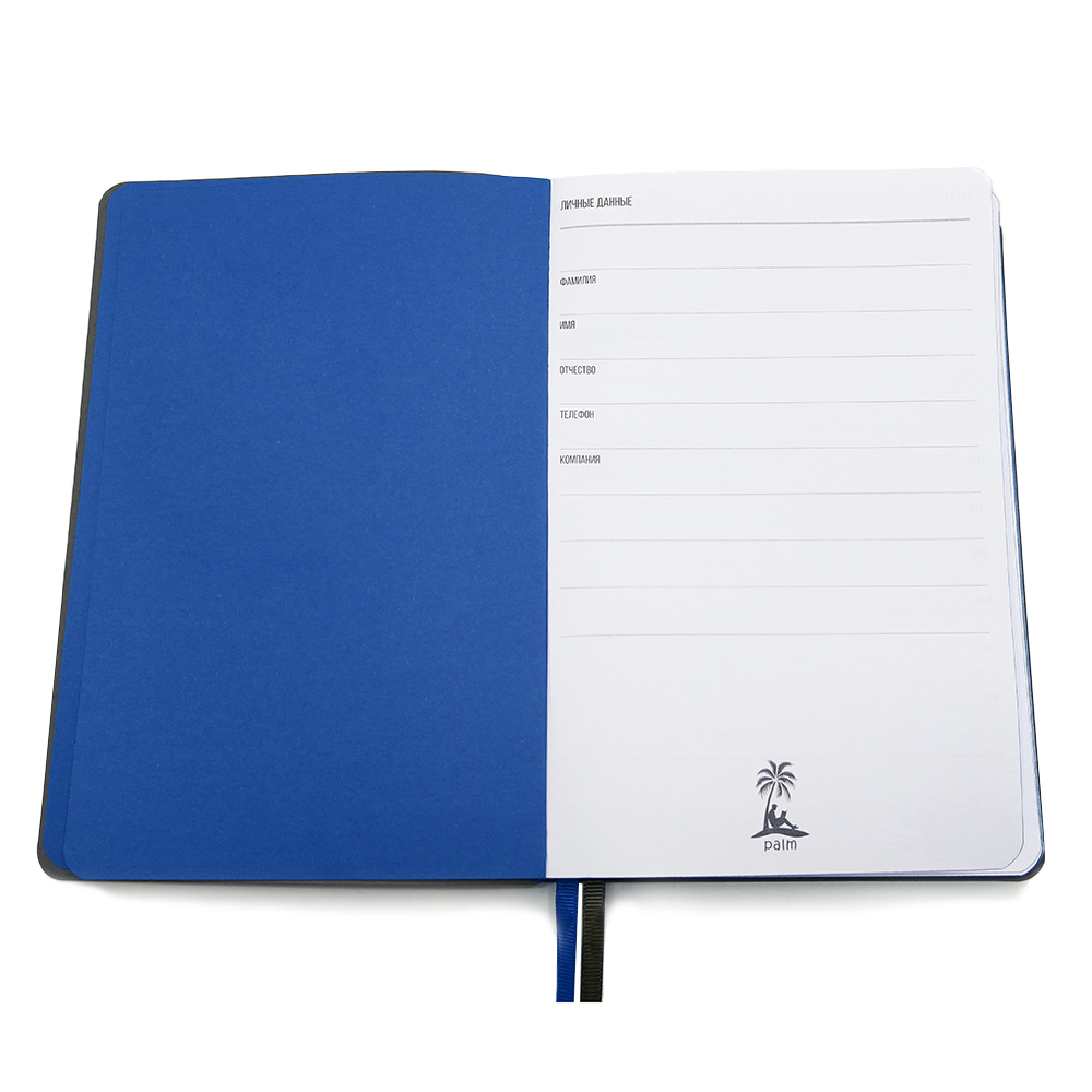 Ежедневник A5 недатированный Molfetta в мягком переплёте, серо-синий Ежедневник A5 недатированный Molfetta в мягком переплёте, серо-синий