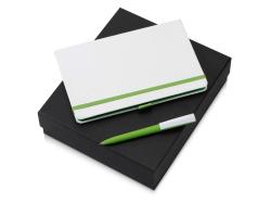 Подарочный набор Jacque white 2.0. с ручкой и блокнотом, зеленое яблоко Подарочный набор Jacque white 2.0. с ручкой и блокнотом, зеленое яблоко
