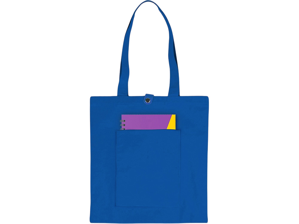 Cумка Clip из хлопка 340 г/м2 с застежкой из экокожи, синий