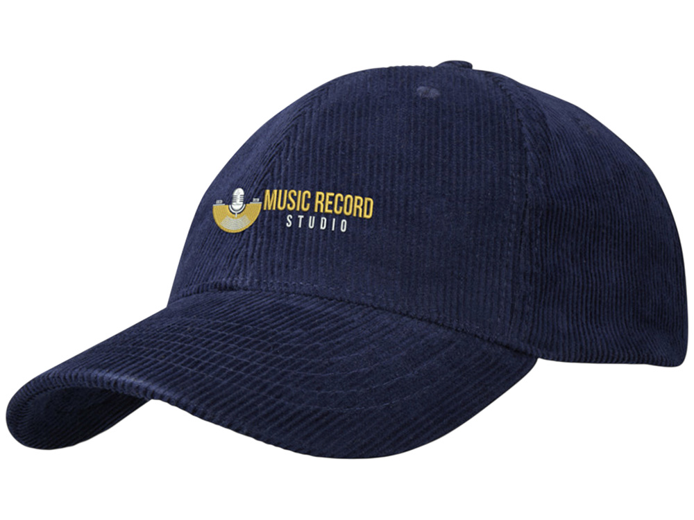 Hutton 6-панельная бейсболка из переработанного хлопка - Темно - синий