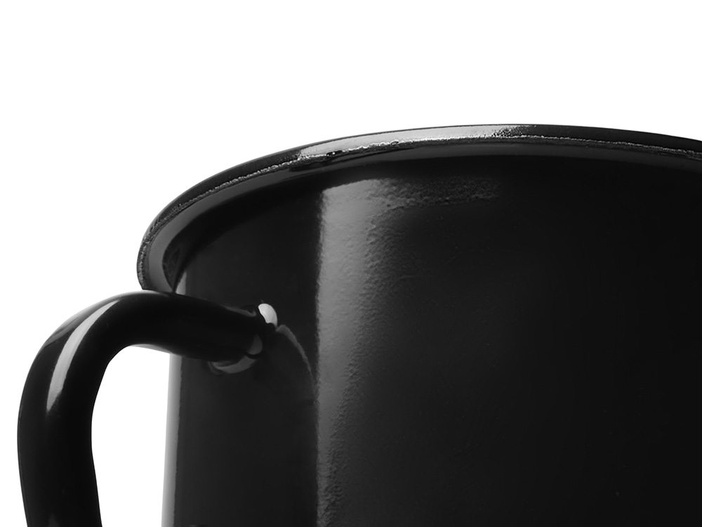 Кружка эмалированная с ободком, черная