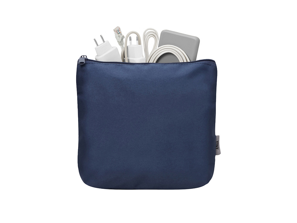 Органайзер для электроники и проводов Amalia из полиэстера 300D с подкладкой, темно-синий Органайзер для электроники и проводов Amalia из полиэстера 300D с подкладкой, темно-синий