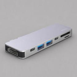 USB-C адаптер для MacBook 7-в-1, серебро, Deppa USB-C адаптер для MacBook 7-в-1, серебро, Deppa