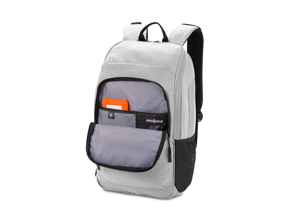 Рюкзак SWISSGEAR 15,6, ткань Heather, 31 x 16 x 45 см, 22 л, серый
