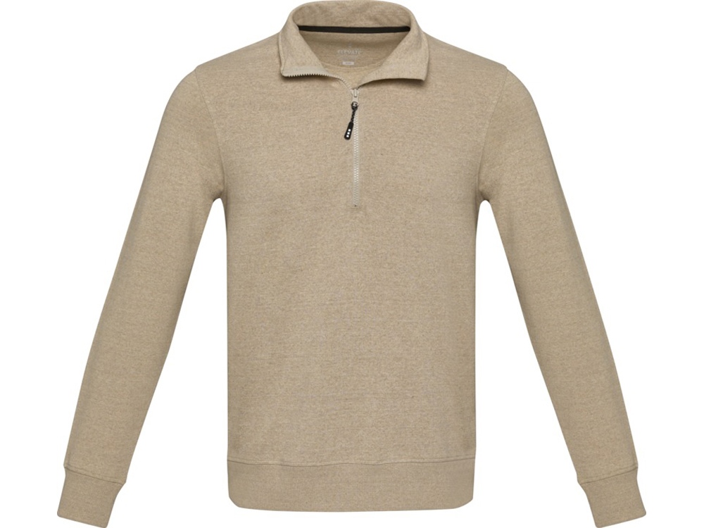Tin унисекс-свитер с молнией на четверть из переработанных материалов Aware™ - Oatmeal