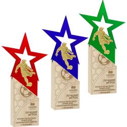 Акриловая награда с лазерной гравировкой футбол