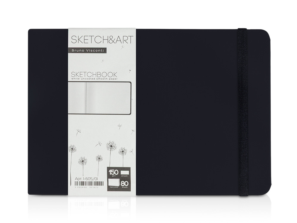 Скетчбук Sketch & Art в твердом переплете 213х146 мм, 80 л. белой бумаги 150 г/м2, черный Скетчбук Sketch & Art в твердом переплете 213х146 мм, 80 л. белой бумаги 150 г/м2, черный