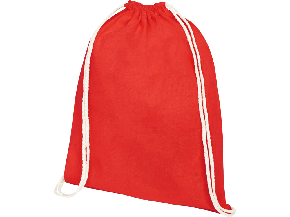 Рюкзак со шнурком Tenes из хлопка плотностью 140 г/м², красный