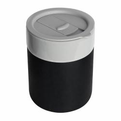 Кружка кермическая Silvia с силиконовой манжетой, серая-чёрная