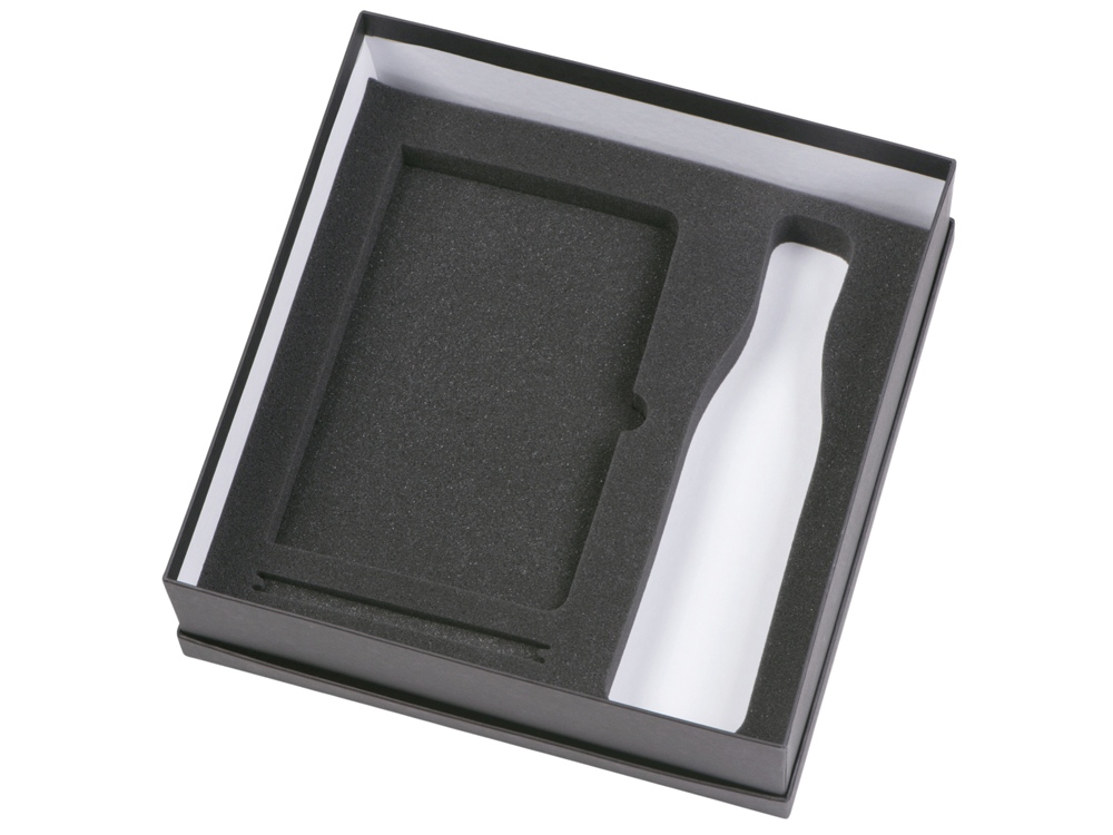 Подарочный набор c блокнотом C1, ручкой и термобутылкой, темно-синий