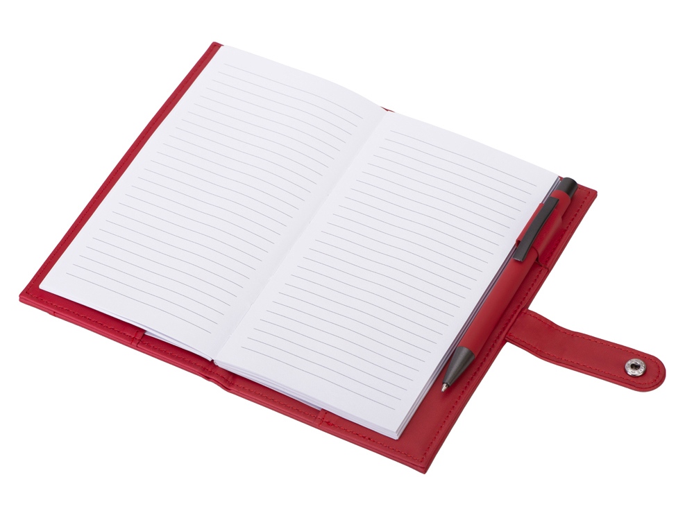 Блокнот-кошелек с сменным блоком А6 Wall Street, 64 листа, красный