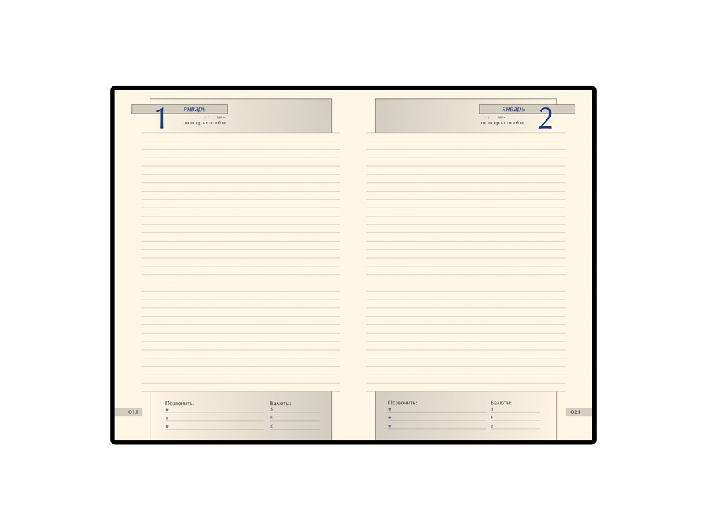 Ежедневник А5 полудатированный Imperium, синий