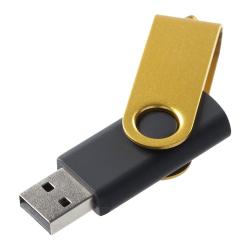 Флешка Twist Color, черная с желтым, 16 Гб Флешка Twist Color, черная с желтым, 16 Гб
