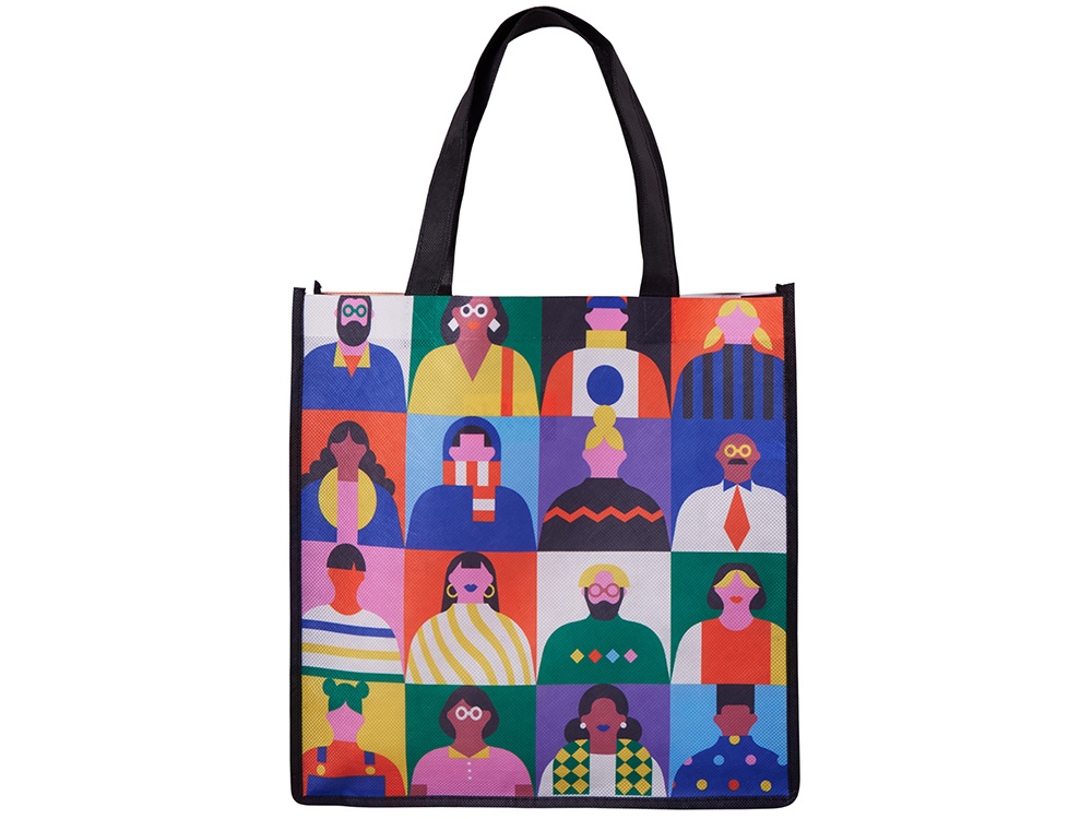 Сумка для шопинга с донной складкой и ручкой из нетканого PET материала