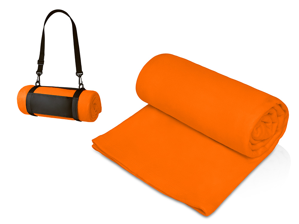 Плед Нежность с плечевым ремнем, оранжевый