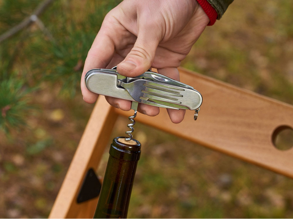 Нож перочинный Stinger, 109 мм, 8 функций, материал рукояти: нержавеющая сталь (серебристый)