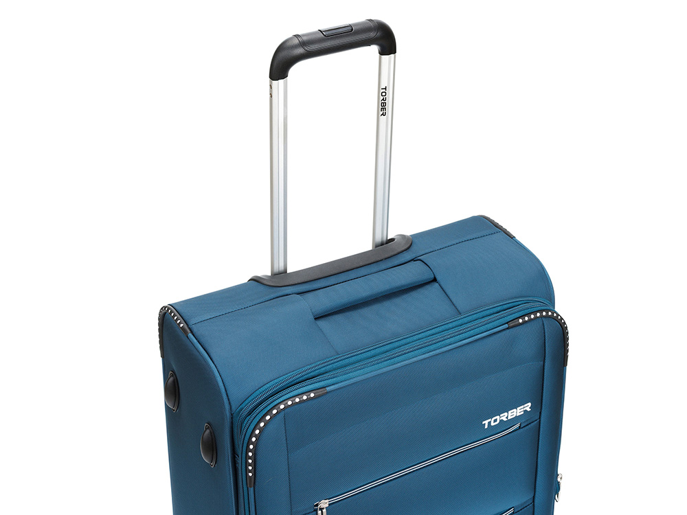 Чемодан TORBER ВИВИ, синий, полиэстер, 44 х 25 х 67 см, 63 л Чемодан TORBER ВИВИ, синий, полиэстер, 44 х 25 х 67 см, 63 л