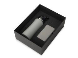 Подарочный набор с бутылкой для воды и повербанком С2, 10000 mAh, серый Подарочный набор с бутылкой для воды и повербанком С2, 10000 mAh, серый