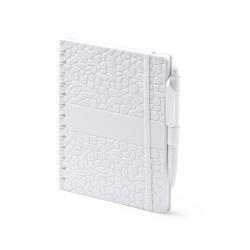 Блокнот А5 DURAN в твёрдом переплёте с ручкой, белый