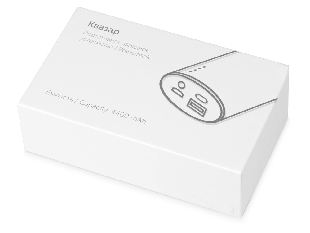Портативное зарядное устройство Квазар, 4400 mAh, зеленое яблоко