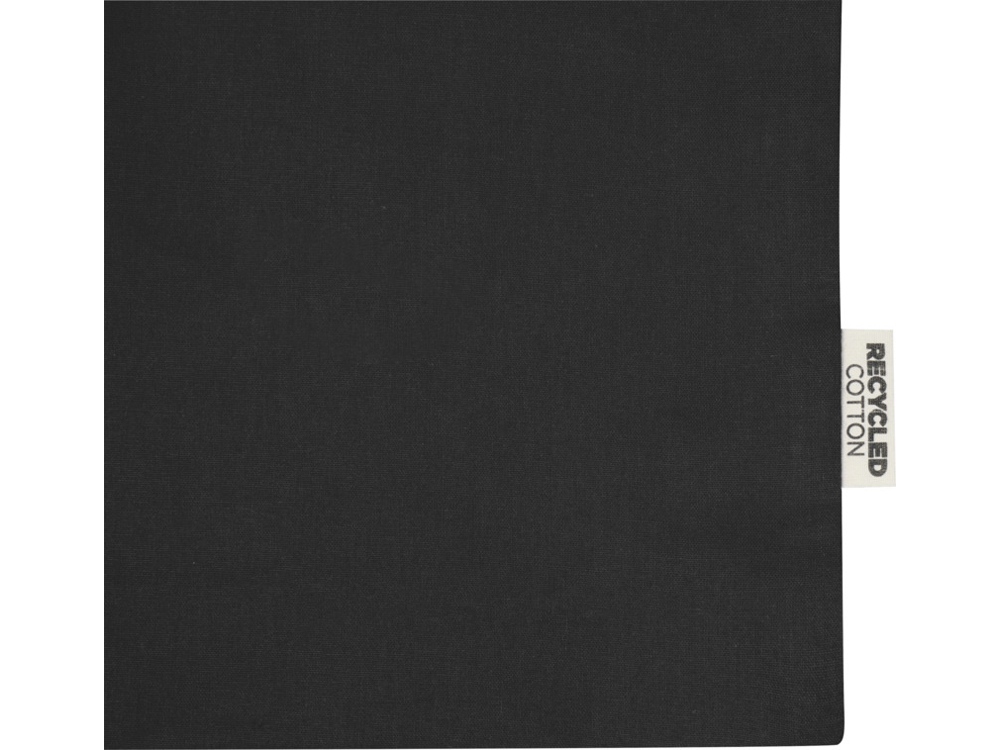 Madras эко- сумка с ластовицей из переработанного хлопка, сертифицированного согласно GRS, плотностью 140 г/м² - сплошной черный Madras эко- сумка с ластовицей из переработанного хлопка, сертифицированного согласно GRS, плотностью 140 г/м² - сплошной черный