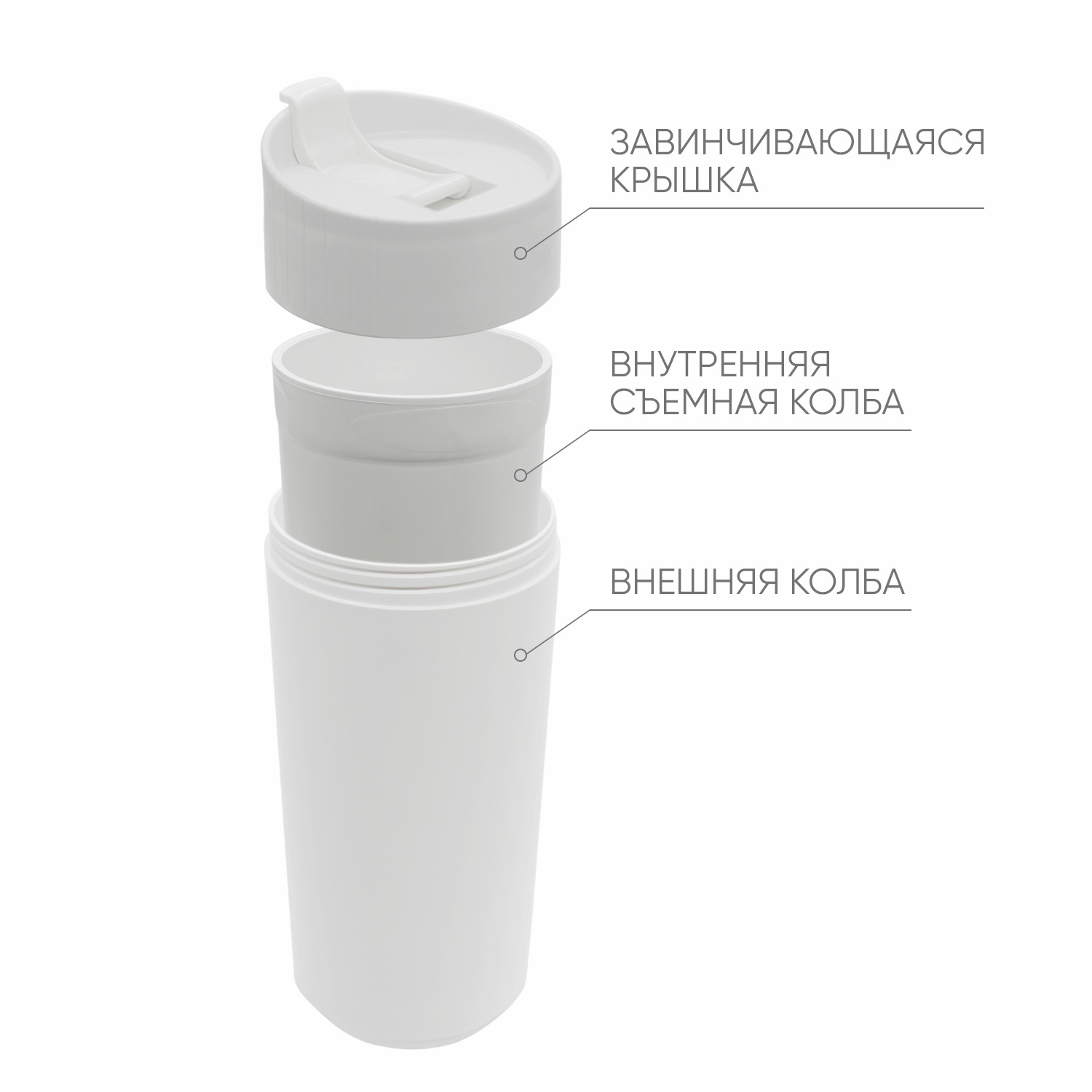 Стакан Premium Blue Line, 425 мл (белый)