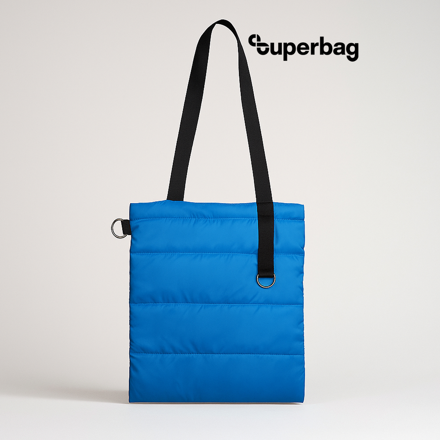 Шоппер Superbag Bubble, с кнопкой (голубой с черным)