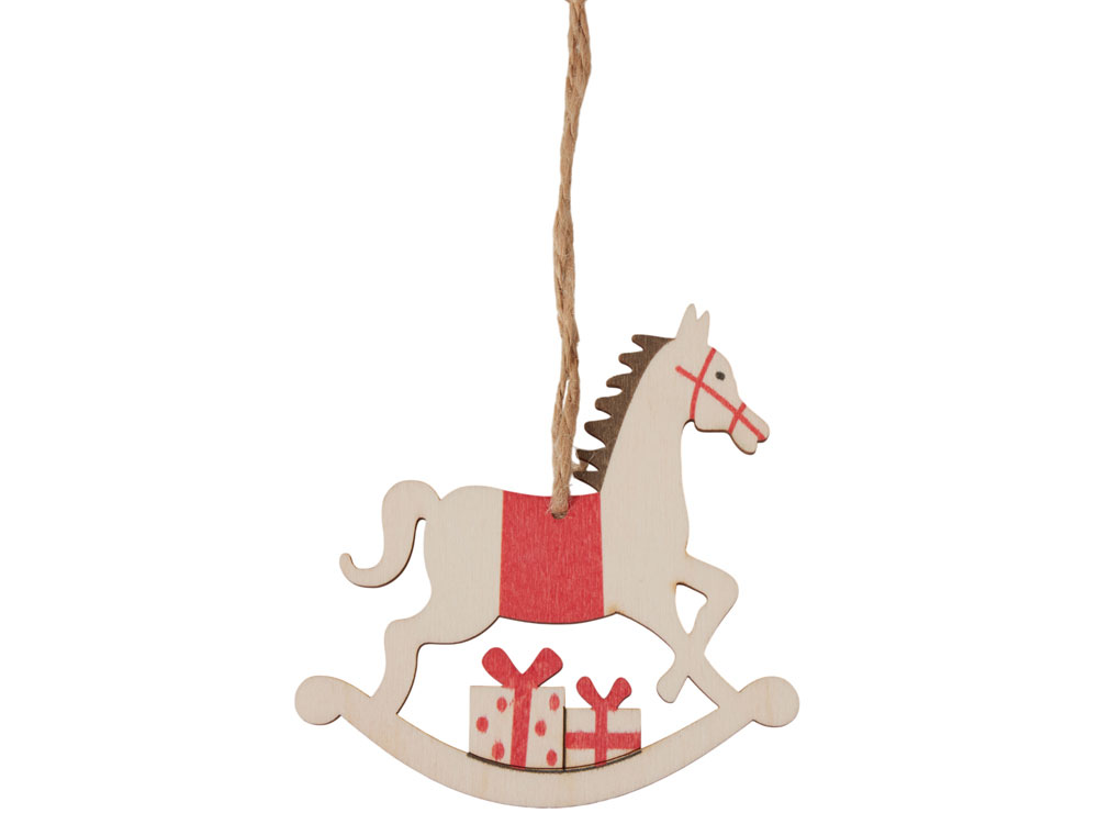 Деревянная подвеска на елку «Poni», натуральный