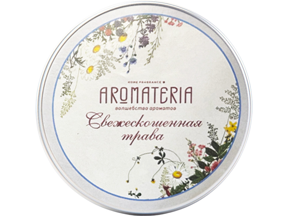 Набор: платок Русский полевой букет и свеча Цветы и травы