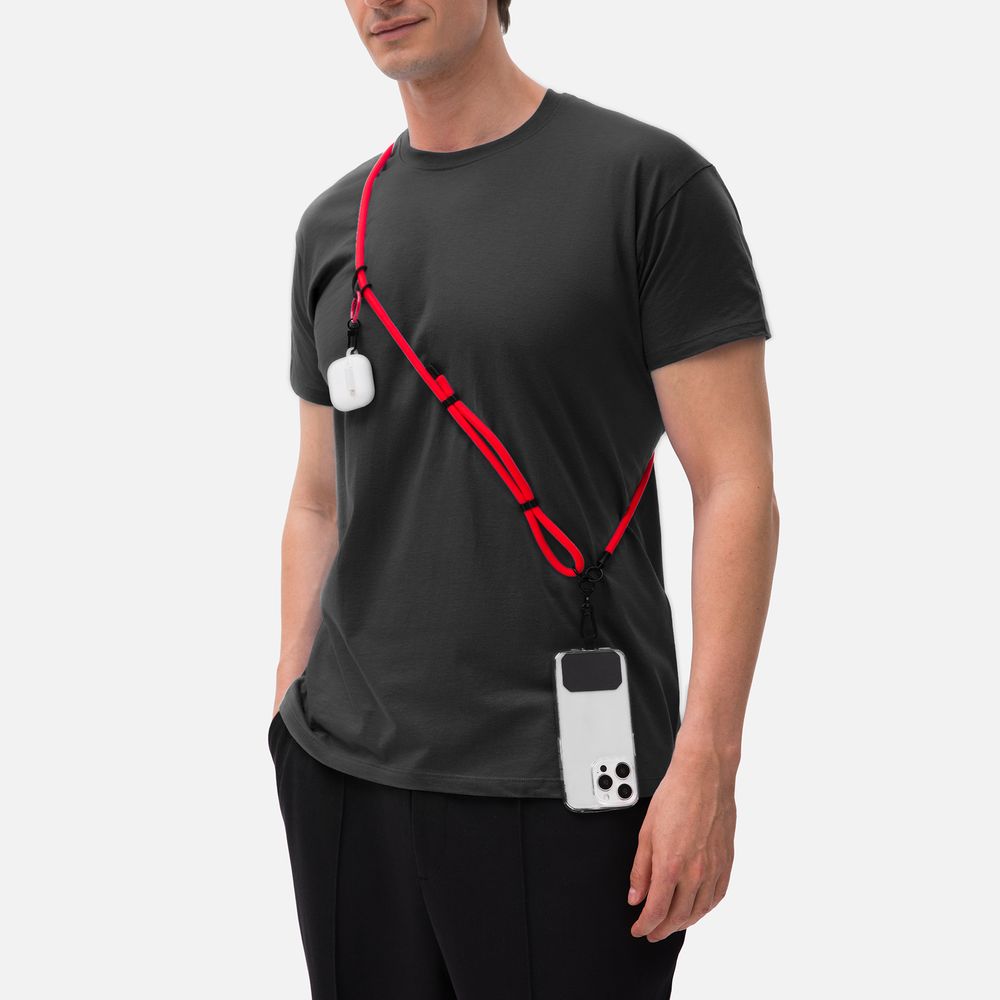 Шнурок для телефона OmniHold, красный