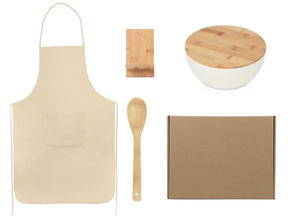 Подарочный набор с салатником, фартуком и подставкой