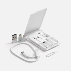 Органайзер с беспроводной зарядкой и набором адаптеров Octopod, белый Органайзер с беспроводной зарядкой и набором адаптеров Octopod, белый
