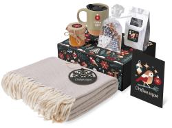 Подарочный набор c пледом, кружкой и вареньем, оливковый
