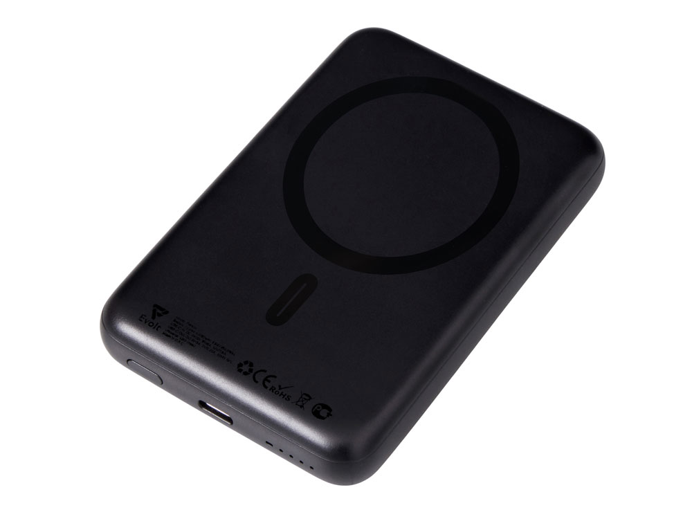 Магнитный внешний беспроводной аккумулятор Polarix, QC/PD, 10000 мАч, черный
