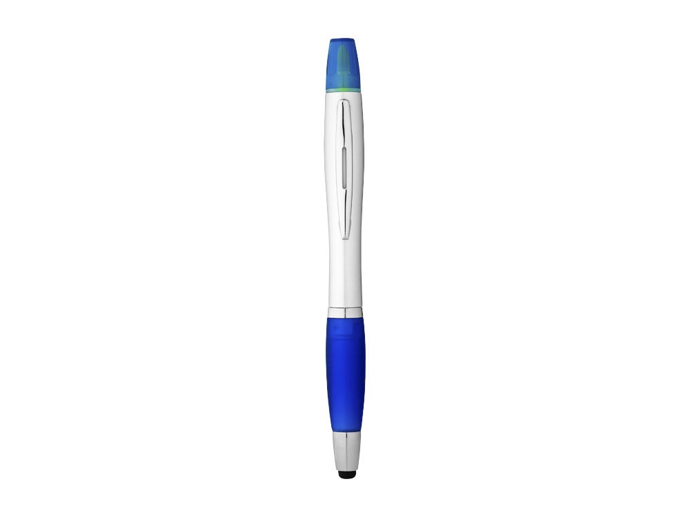 Ручка-стилус Nash с маркером, синий классический/серебристый