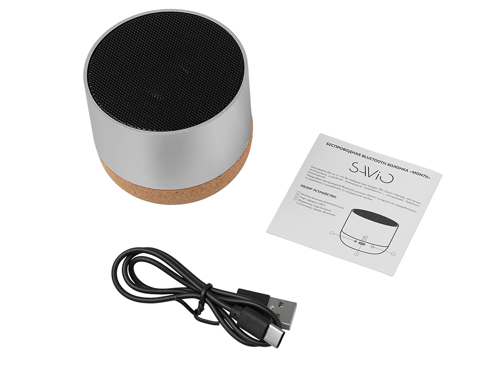 Беспроводная колонка Montii, 3 Вт, серебристый Беспроводная колонка Montii, 3 Вт, серебристый