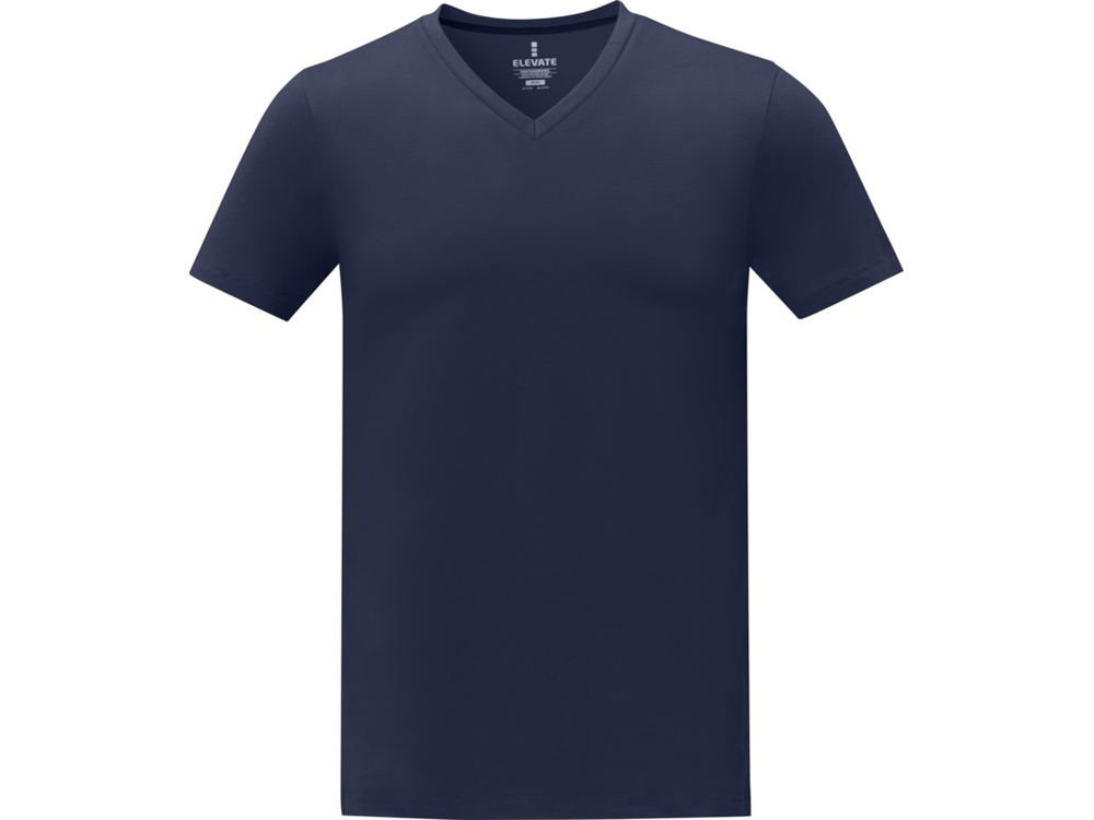 Somoto Мужская футболка с коротким рукавом и V-образным вырезом , темно-синий