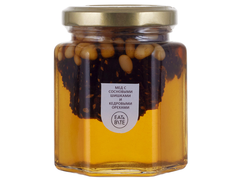 Мед с сосновой шишкой и кедровым орехом 250 гр.