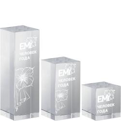 Награда из стекла с лазерной гравировкой