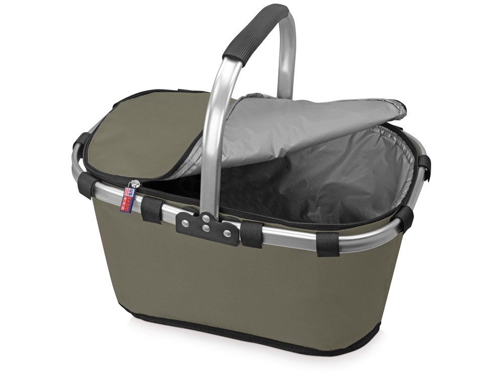 Изотермическая сумка-холодильник FROST складная с алюминиевой рамой, серый (Р)