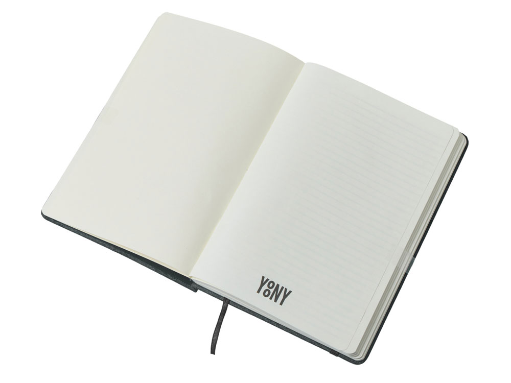 Набор блокнот А5 с магнитным держателем для ручки и подставкой для телефона и металлической шариковой ручкой NotaBene, черный