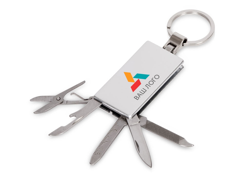 Квадратный мини-мультитул, серебристый