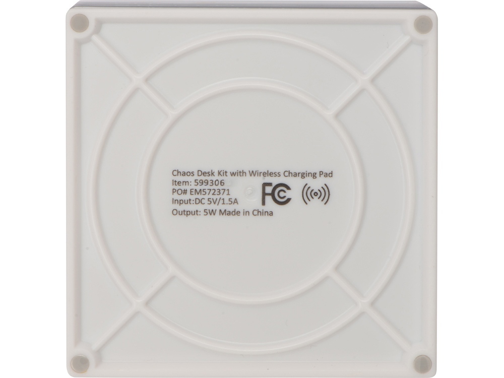 Настольный органайзер с функцией беспроводной зарядки, белый