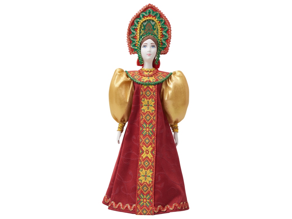 Подарочный набор: кукла фарфоровая, крем-мед, красный Подарочный набор: кукла фарфоровая, крем-мед, красный