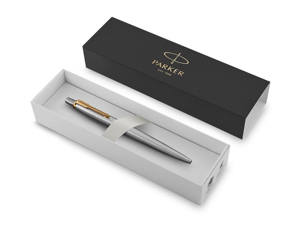 Ручка шариковая Parker Jotter Core Stainless Steel GT, серебристый/золотистый