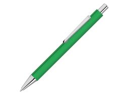 Ручка шариковая металлическая Pyra soft-touch с зеркальной гравировкой, зеленый