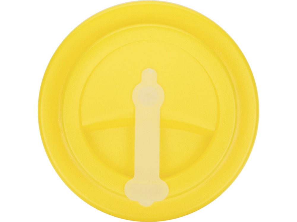 Пластиковый стакан Take away с двойными стенками и крышкой с силиконовым клапаном, 350 мл, белый/желтый