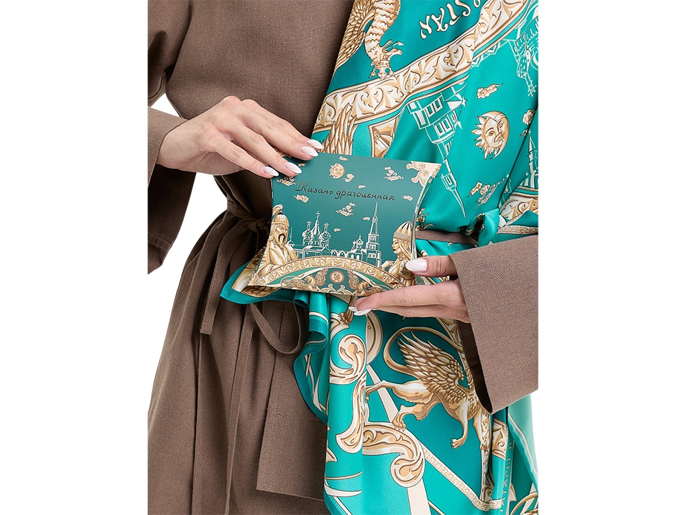 Платок Казань Драгоценная изумрудный Платок Казань Драгоценная изумрудный