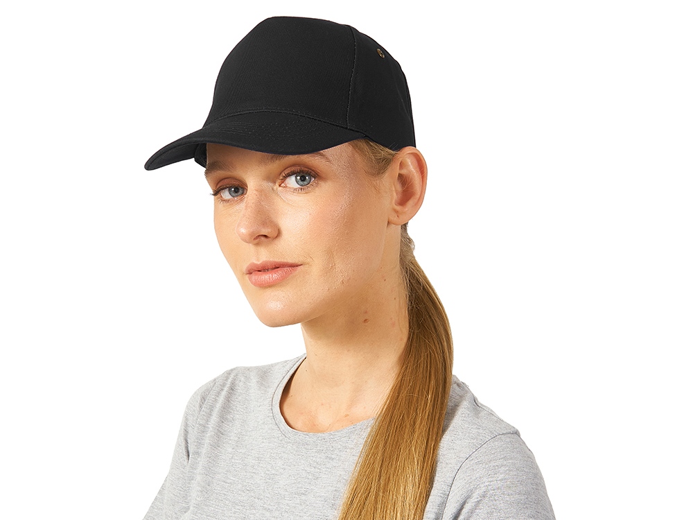 Бейсболка New York  5-ти панельная  с металлической застежкой и фурнитурой, черный